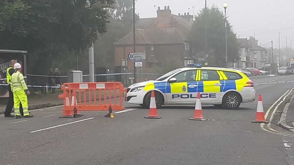 Part of the A6 in Derby is closed