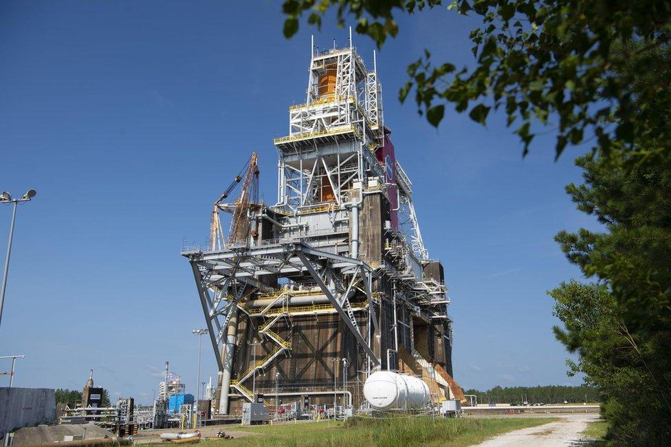 B-2 test stand at Stennis with core stage