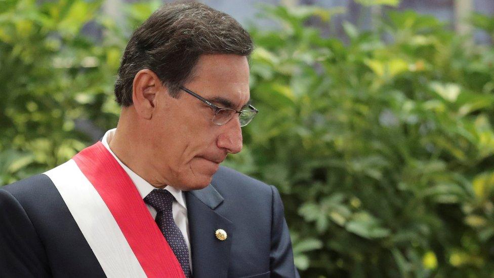 Peru's President Martin Vizcarra attends a swearing-in ceremony at the government palace in Lima, Peru October 3, 2019