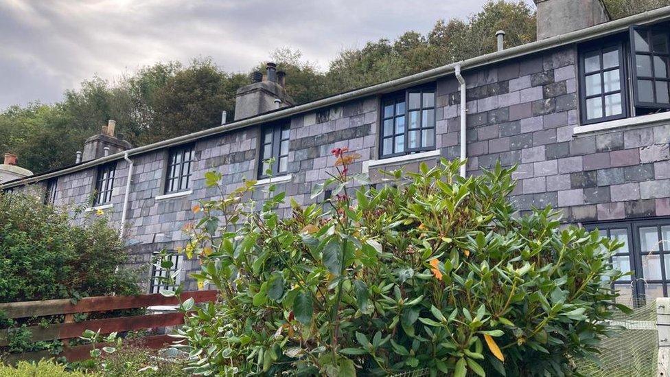 The three Coastguard Cottages in Cawsand