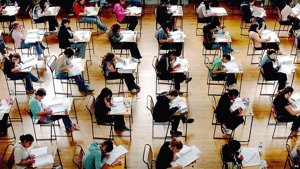 Students sitting exams