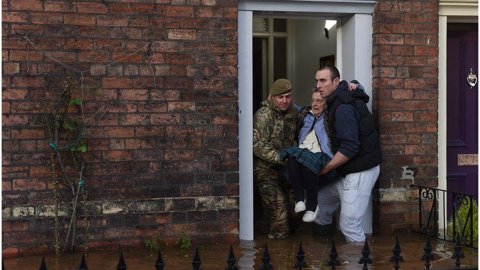 Members of the Armed Forces have been helping to recue those trapped in their homes