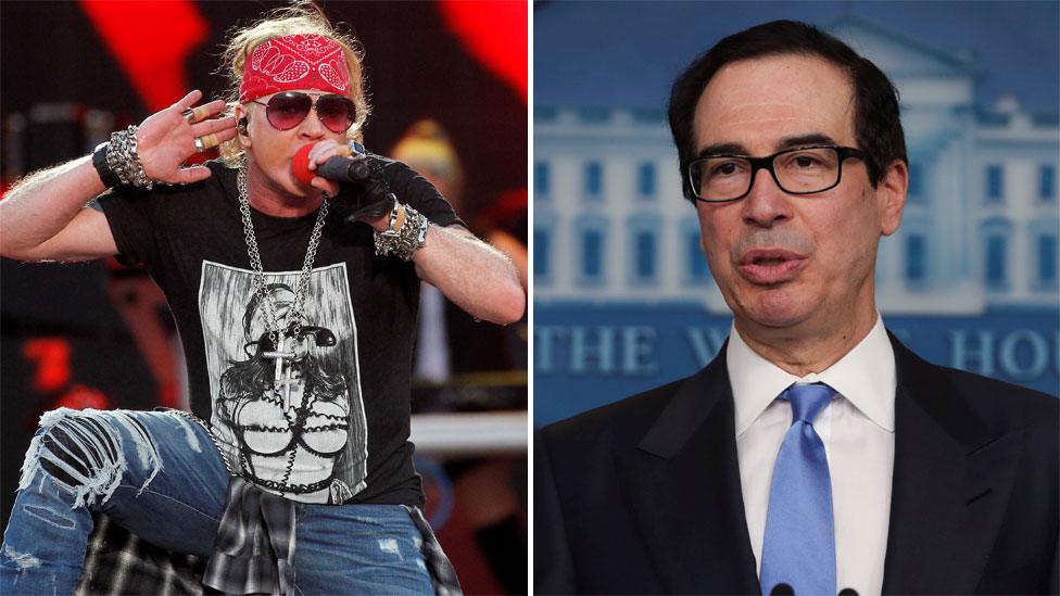 Axl Rose and Steven Mnuchin