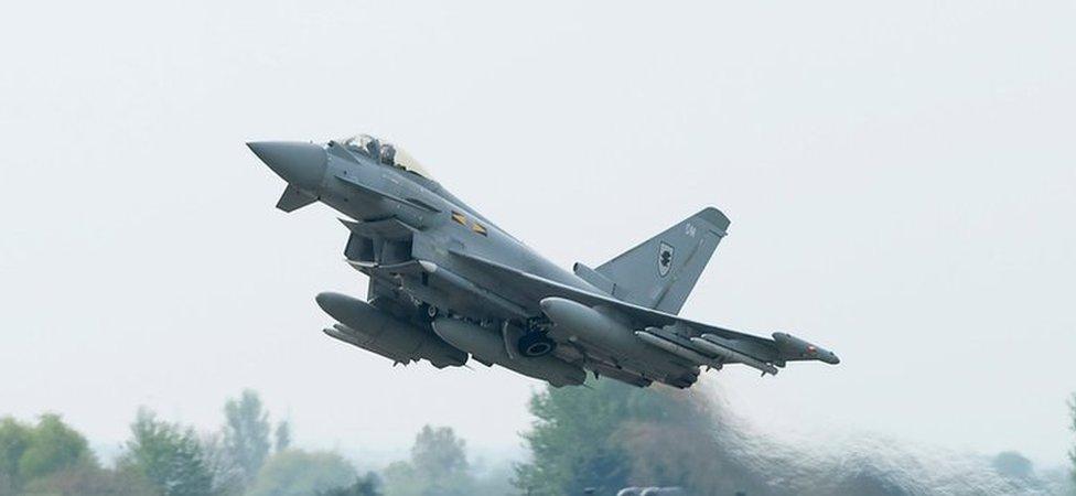 A RAF Typhoon deployed for Nato operations over Estonia, Latvia and Lithuania