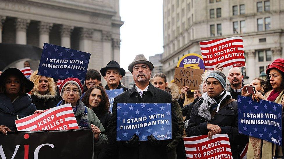 protesters in New York