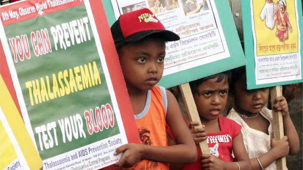 A rally in India on World Thalassaemia Day