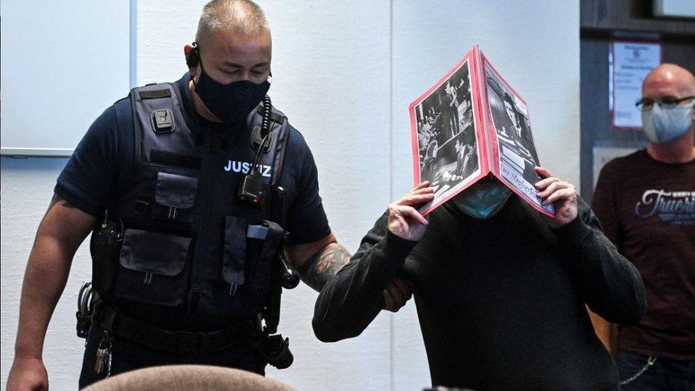 Suspect from Bergisch Gladbach in Cologne courtroom, 17 Aug 20