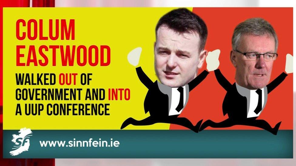 Sinn Féin party activists mocked Colum Eastwood's decision on social media