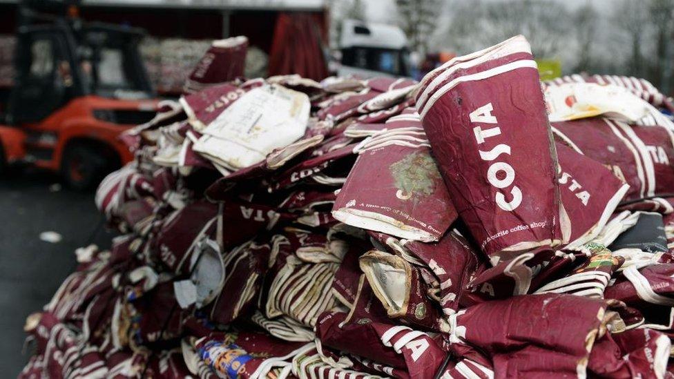 Discarded Costa Coffee cups