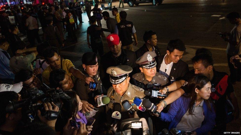 Site of bomb in Bangkok, 17 Aug