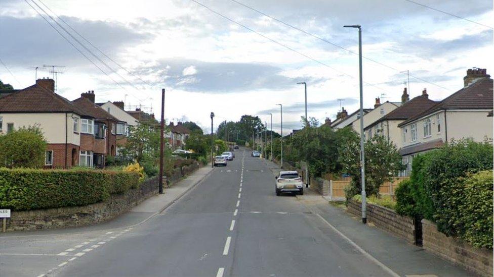 View along Woodhall Lane in Calverley