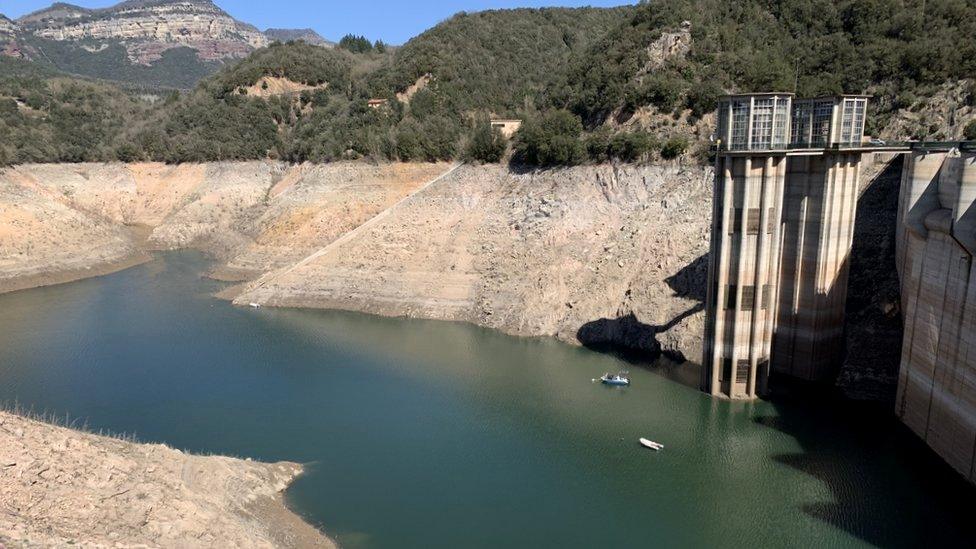 The Sau reservoir in the north-eastern Spanish region of Catalonia