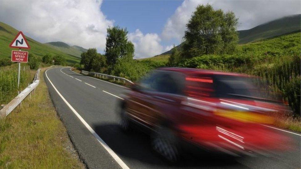 Speeding car