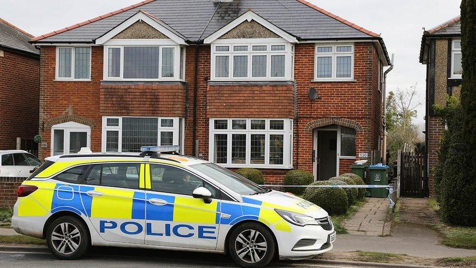 The crime scene at Aylesbury Road, Wendover