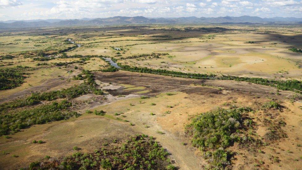 Aerial picture shows Kanashen’s forest and savannahs