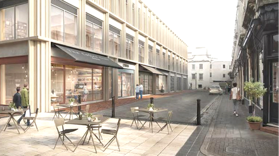 An artist's impression of the new building planned for the former WHSmith site in Bristol's Clifton Village