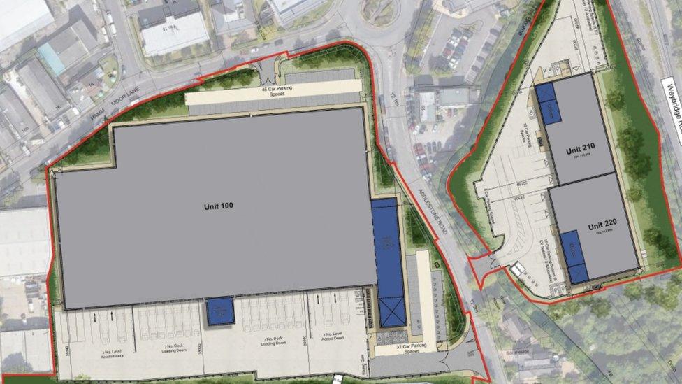 Plans from Runnymede Borough Council committee regarding Weybridge Business Park