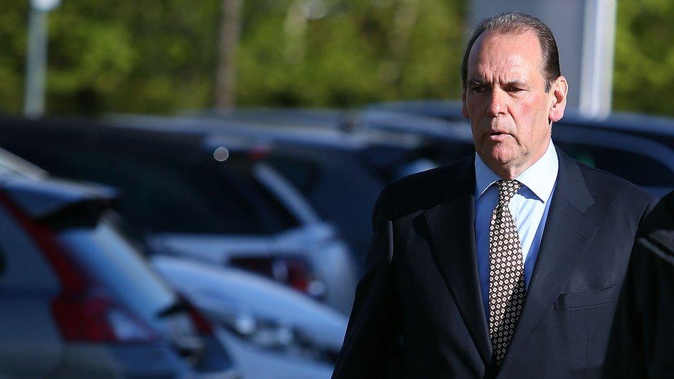 Former Merseyside Chief Constable Sir Norman Bettison arrives to give evidence at the Hillsborough inquest in Warrington, on his role on the day of the 1989 FA Cup semi-final tragedy and in gathering police evidence for the Taylor Inquiry.