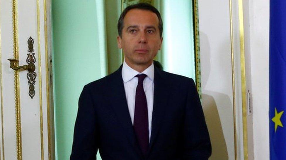 Austrian Chancellor Christian Kern arrives for a news conference in Vienna