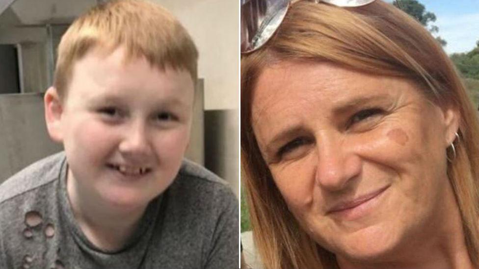 Joe Cairns, 14, and Anne Kerr, 50