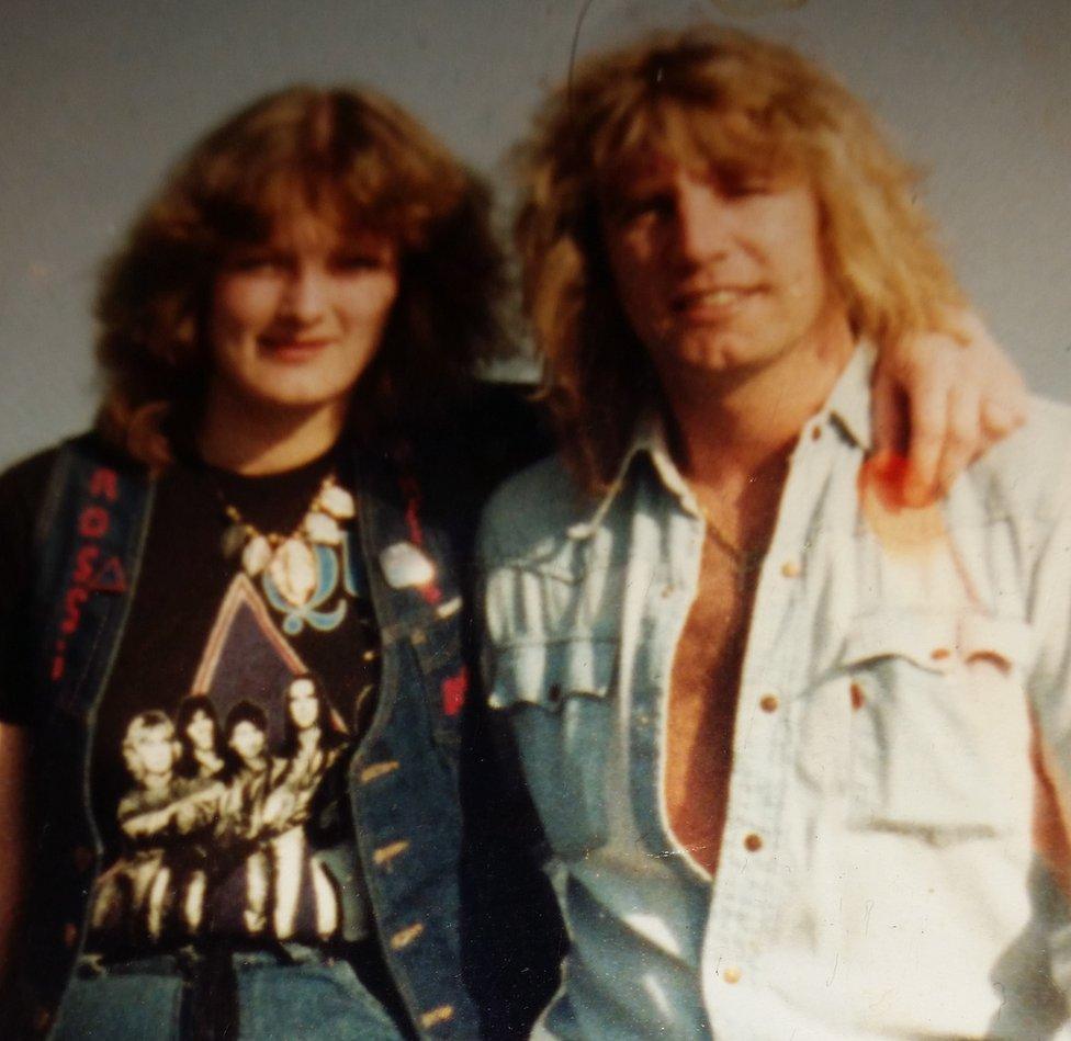 Photo of Katty O'Rourke with Rick Parfitt in 1982