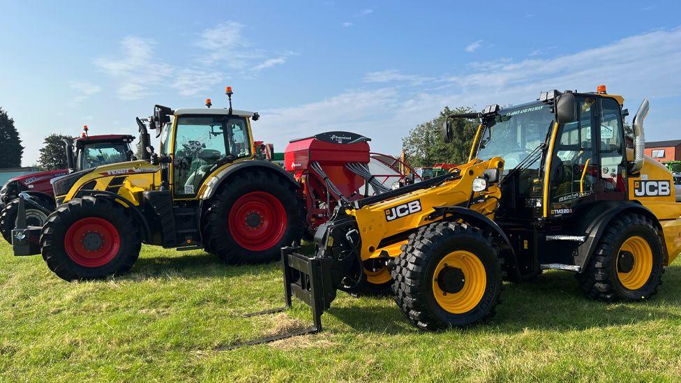 Tractors in a field