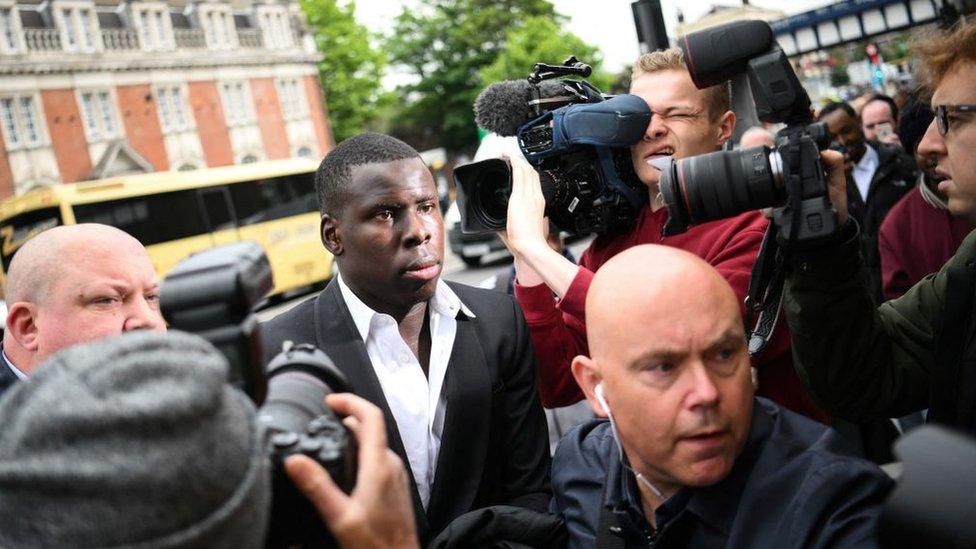 Kurt Zouma outside court