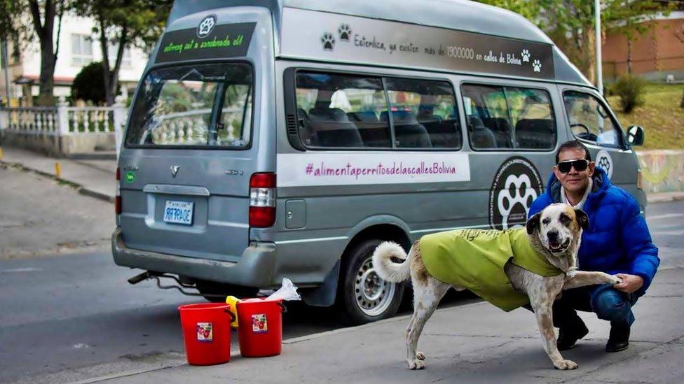 Fernando Kushner does the rounds in his van