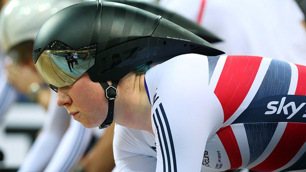 Katie Archibald competes for Great Britain