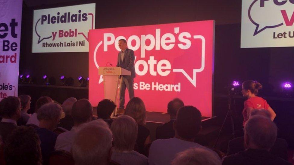 Plaid Cymru leader Adam Price AM at teh rally