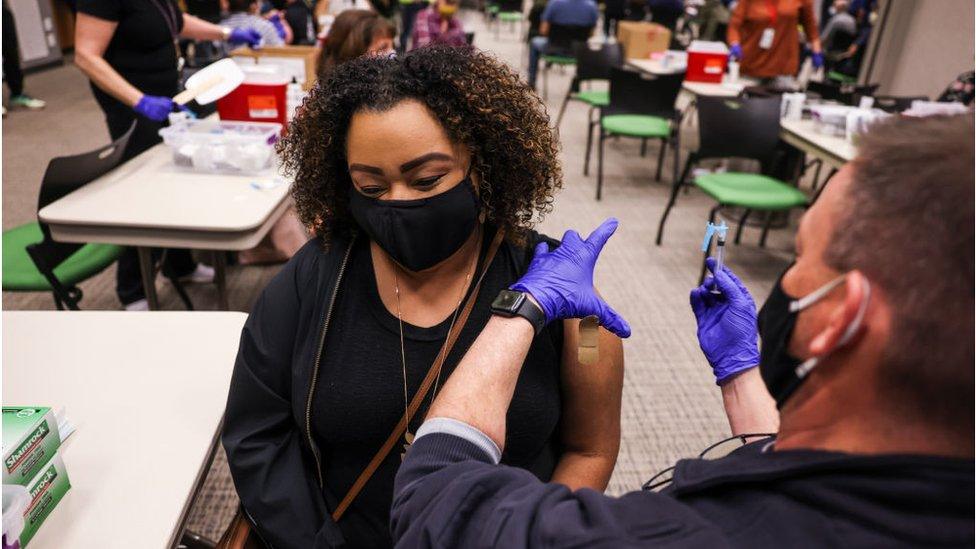 Covid vaccine being administered in the US