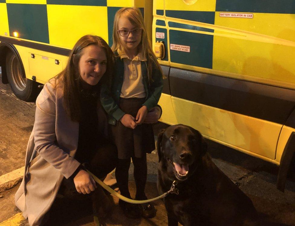 Mia and Honour Ellery with Bentley