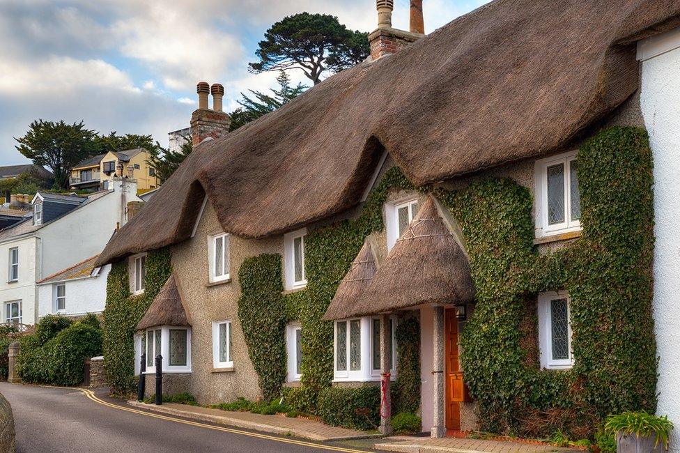 thatched cottages