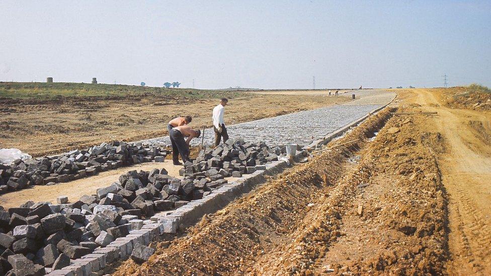 Track being laid at Millbrook