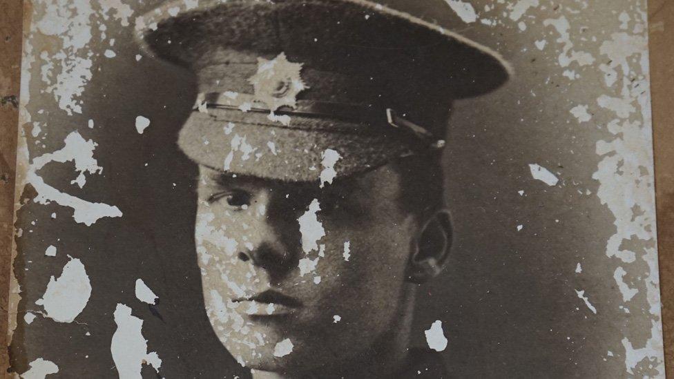 An old photograph of a Caribbean soldier