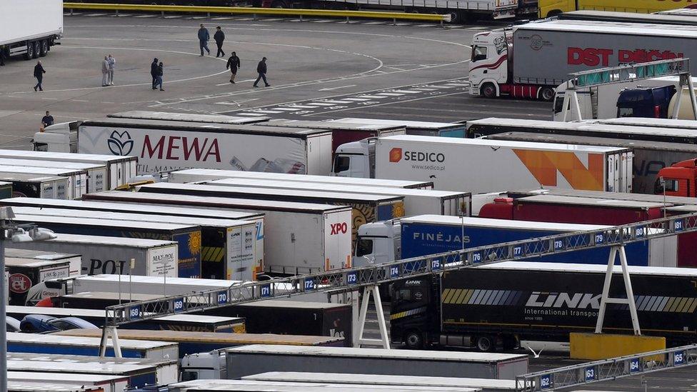 Lorries in Dover