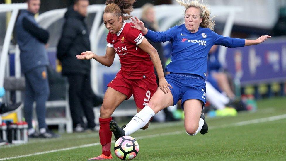 Chelsea v Liverpool in WSL football