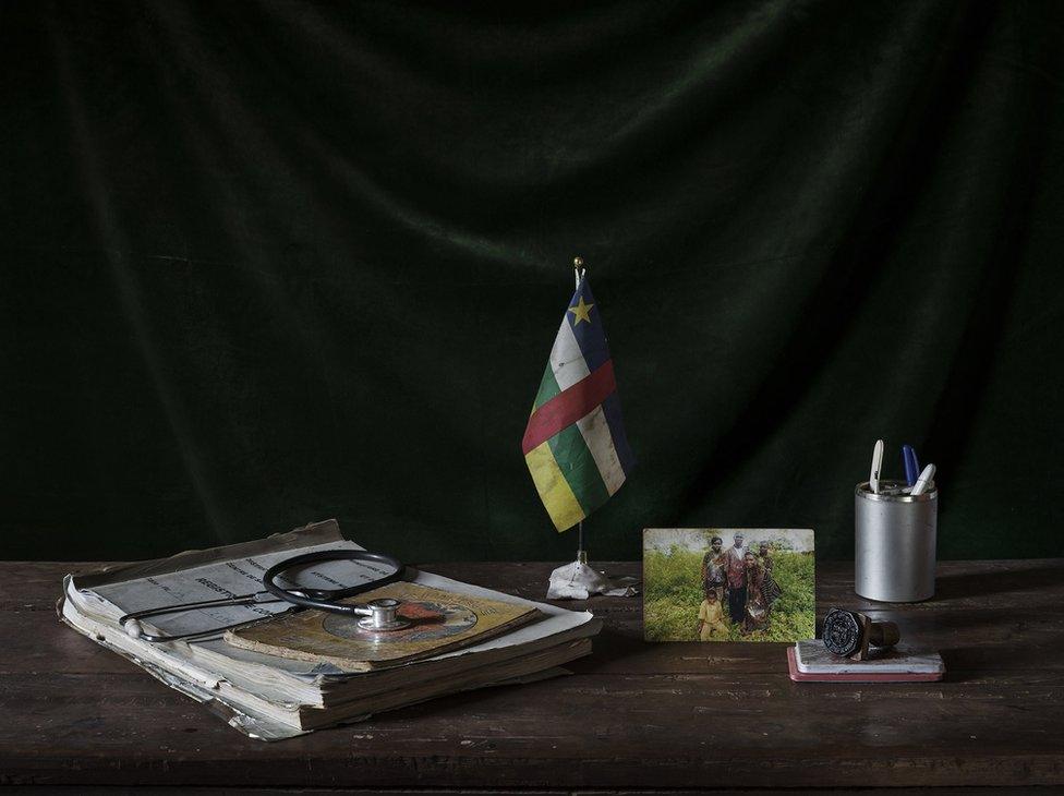 Objects on a wooden table