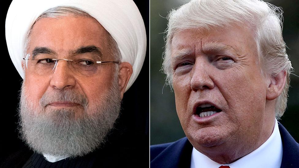 Hassan Rouhani and Donald Trump