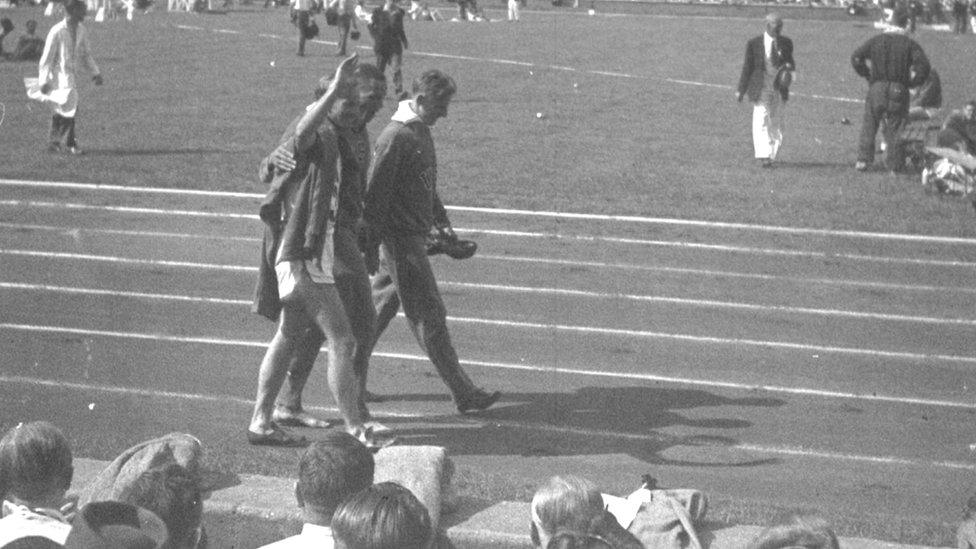 Trackside at London Olympics 1948