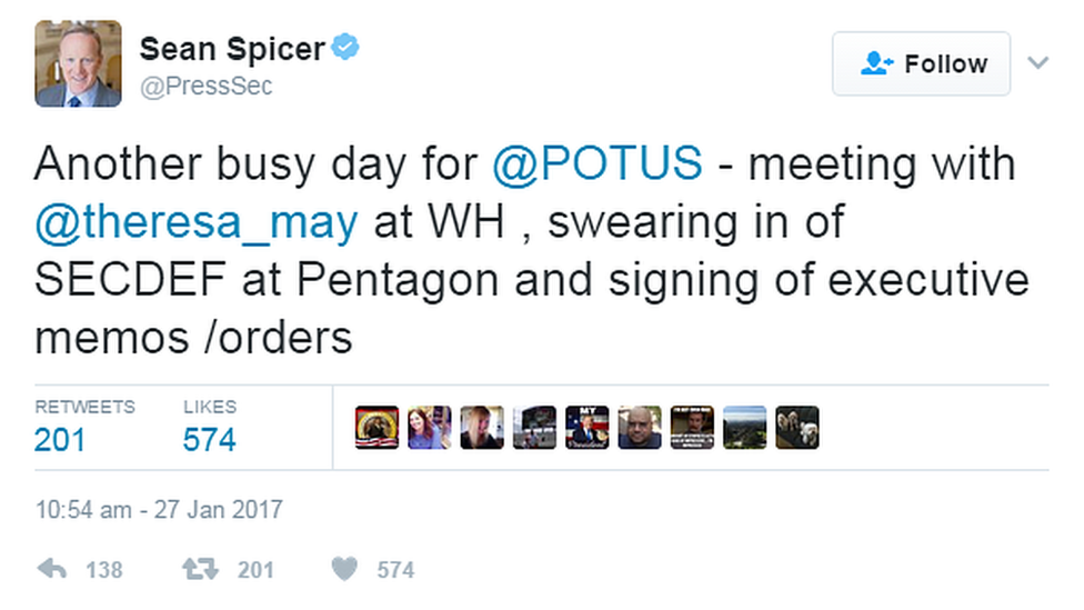 Sean Spicer tweet