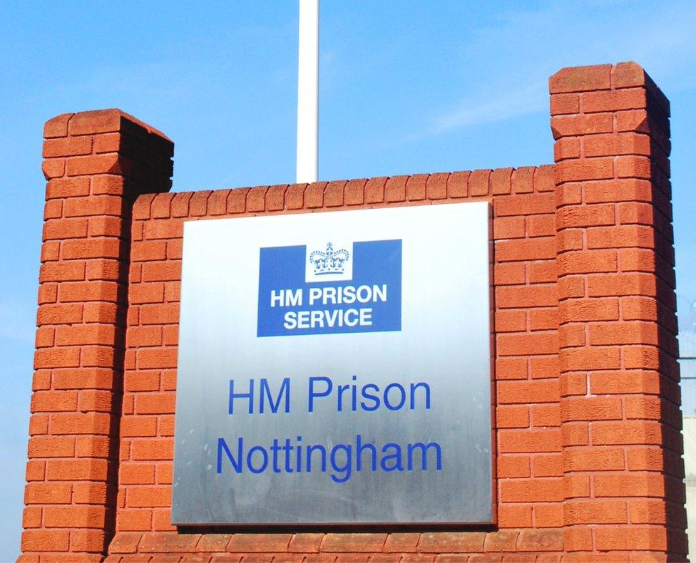 Sign outside HMP Nottingham