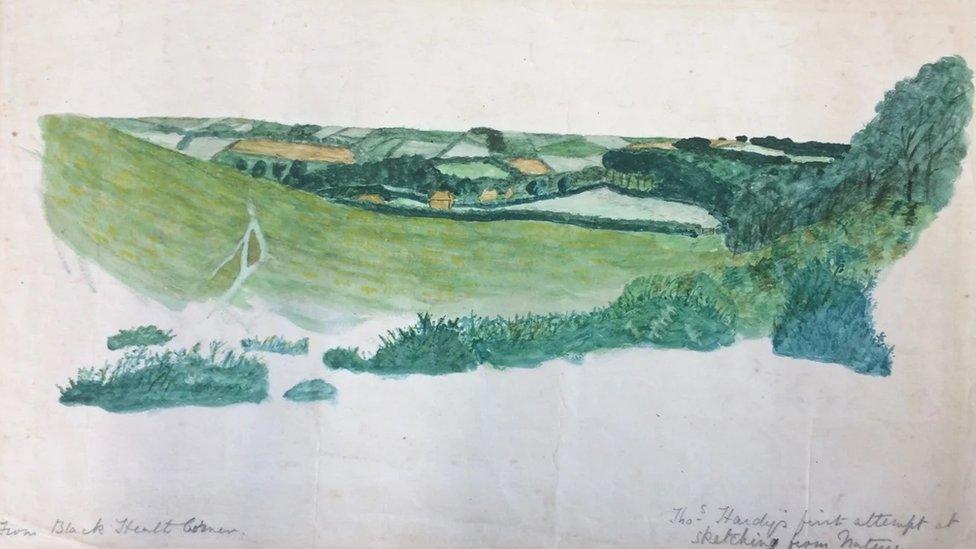 Hardy’s first landscape sketch