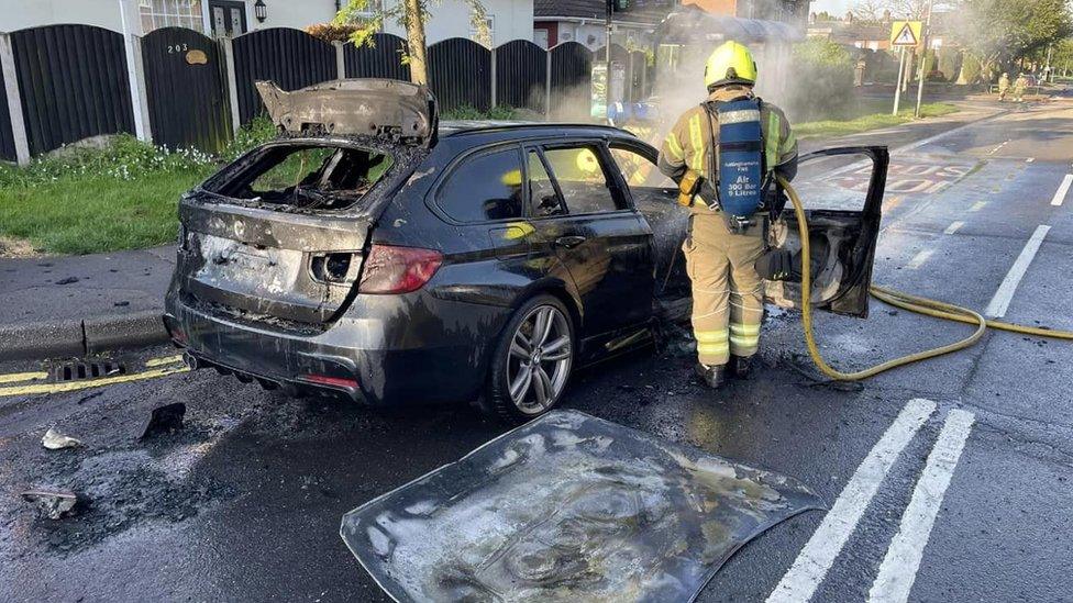 Torched car