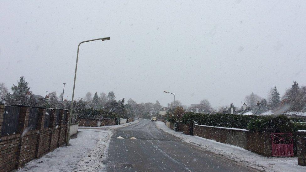 Snow in Inverness on Thursday