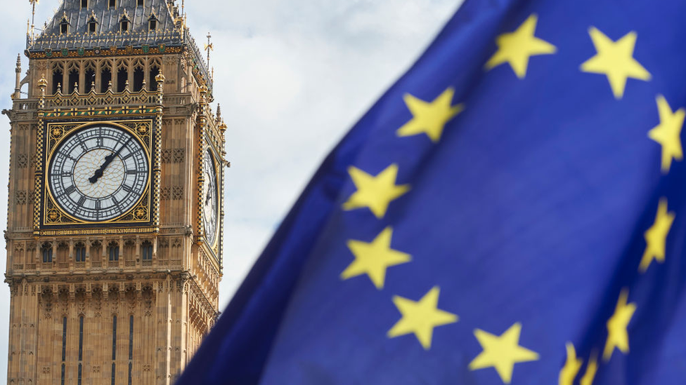 Big Ben and an EU flag