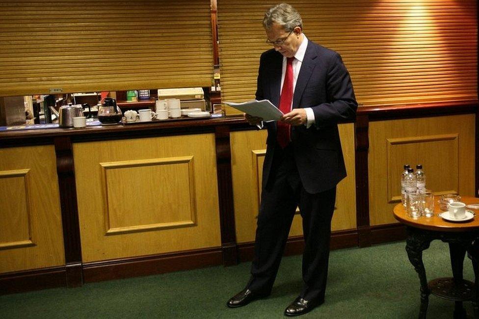 Tony Blair at Trimdon Labour Club, in his Sedgefield constituency