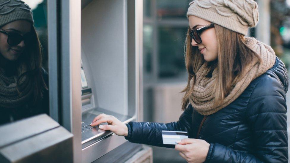 Customer at ATM