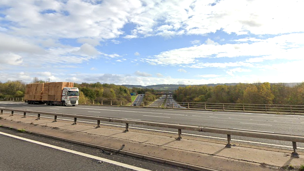 A view from the M5 near Gloucester looking down on the A417