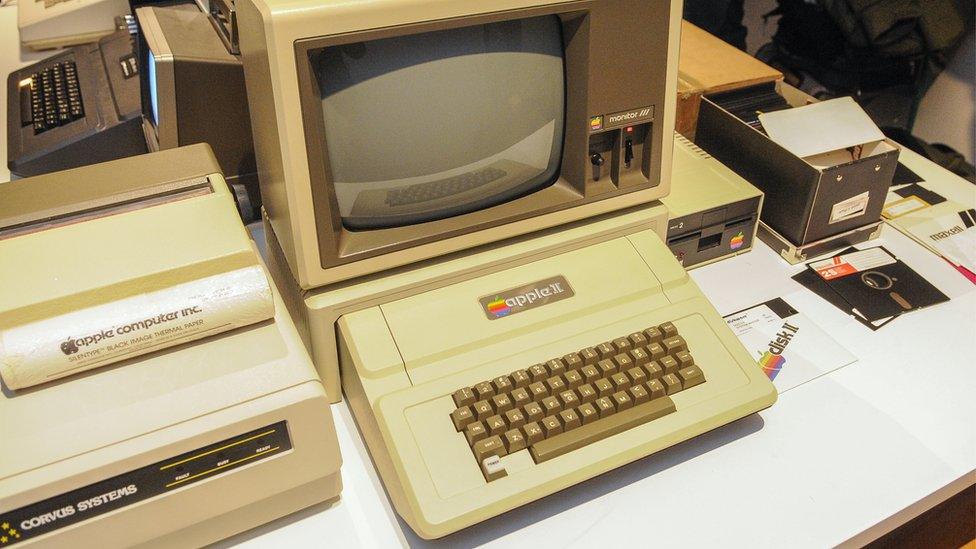 An Apple II computer